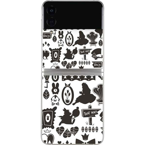 Disney Alice in Wonderland (animated) Silhouette Pattern Galaxy Z Flip4 5G Skin